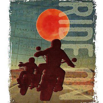 Artwork thumbnail, Bikers in the sunset by laurent213