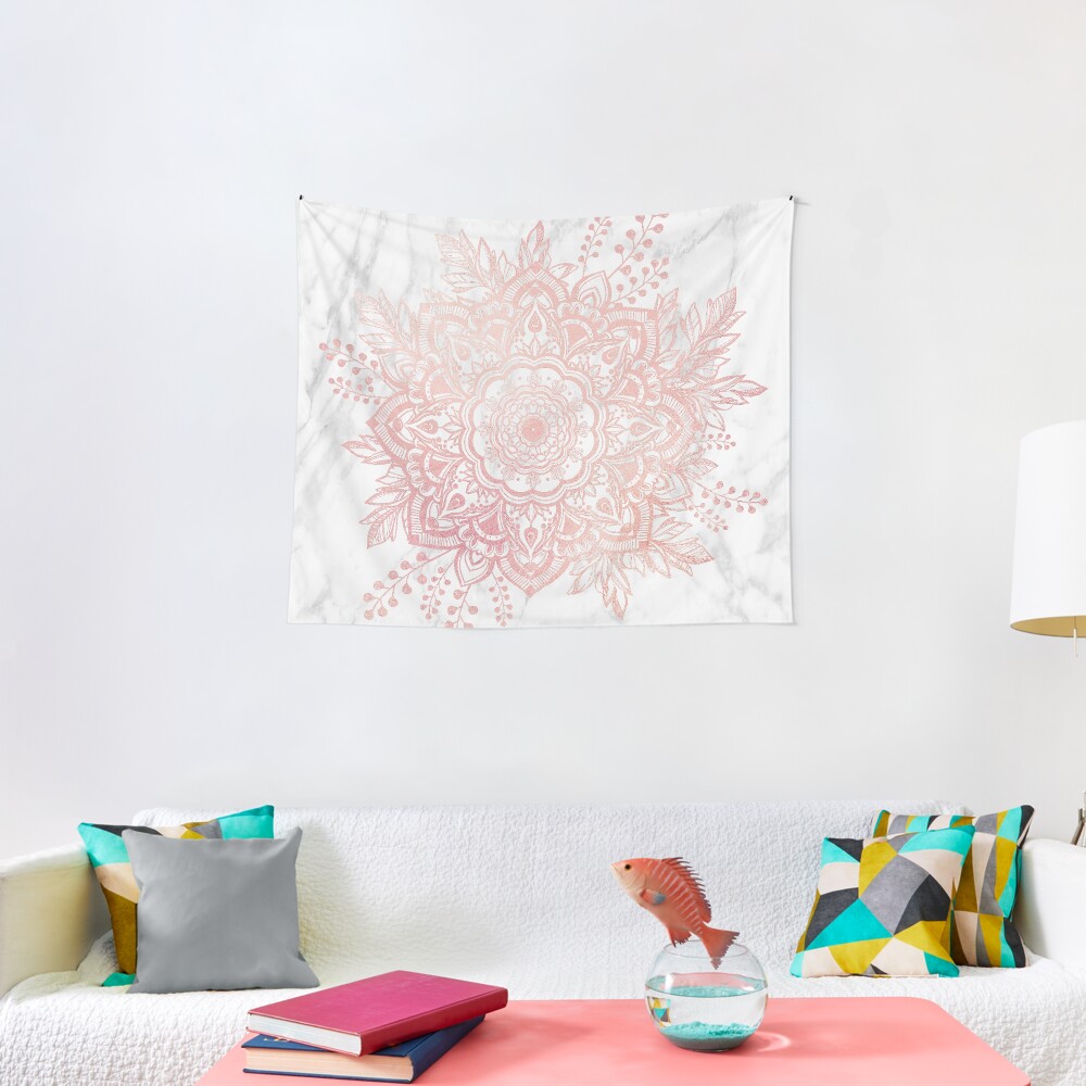 Queen Starring of Mandala-White Marble Tapestry