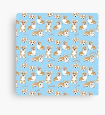Corgi Dog Pattern Canvas Print
