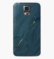 Mitternachtsblau u. Goldstreifen - Iphone u. Galaxie-Kästen Hülle & Klebefolie für Samsung Galaxy
