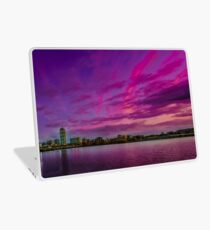 Sun dusk over Boston Laptop Skin