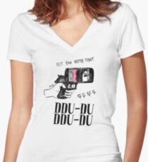 HIT YOU WITH THAT DDU DDU X2 Women's Fitted V-Neck T-Shirt
