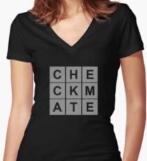 Checkmate Chess Women's Fitted V-Neck T-Shirt