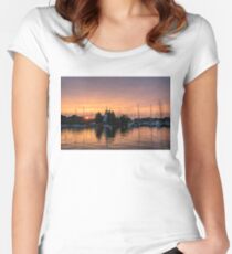 Vivid Yacht Club Sunrise - Women's Fitted Scoop T-Shirt