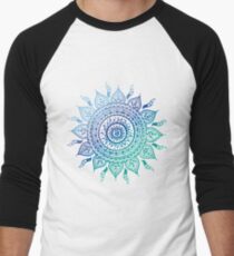 Camiseta ¾ estilo béisbol Blue Gradient Mandala