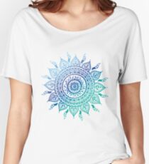Blaue Farbverlaufsmandala Baggyfit T-Shirt