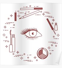 Eye makeup. Decorative cosmetics. Poster