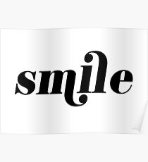 smile - black and white Poster