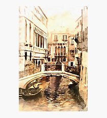 Bridge in Venice Vintage Look Photographic Print