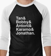 Queer Eye Tan Bobby Antoni Karamo & Jonathan (White on Black) Men's Baseball ¾ T-Shirt