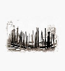 Misty Morning in Venice Black and White Photographic Print