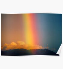 Rainbow over Mount Dandenong, Victoria, Australia. Poster