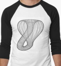 A two-dimensional representation of the Klein bottle immersed in three-dimensional space, #TwoDimensional, #representation, #KleinBottle, #immersed, #ThreeDimensional, #space Men's Baseball ¾ T-Shirt