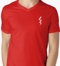 White Lightning Bolt V-Neck T-Shirt