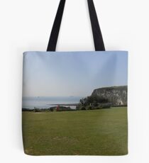The sun always shines over Whitecliff Bay. Tote Bag