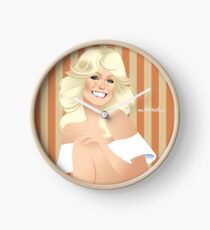 Farrah Circle Tan/Gold Clock