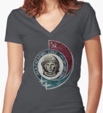 CCCP Yuri Gagarin 1961 Women's Fitted V-Neck T-Shirt