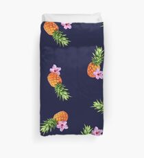 Ananas und Blumen Bettbezug