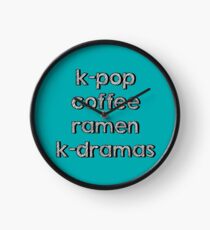 K-pop, Coffee, Ramen - Korean Dramas Clock