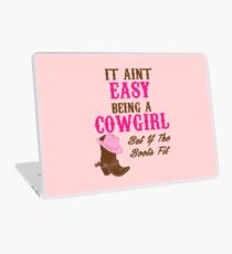 Cute Funny Western Country CowGirl T-shirt for Rodeo Lovers Laptop Skin