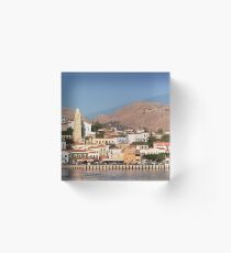 Chalki Harbour Front Acrylic Block