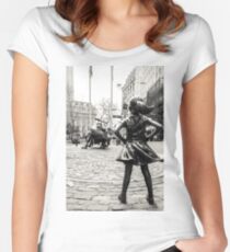 Fearless Girl & Bull NYC Women's Fitted Scoop T-Shirt