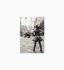 Fearless Girl & Bull NYC Art Board Print