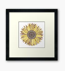 Sonnenblume-Mandala Gerahmtes Wandbild