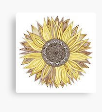 Sonnenblume-Mandala Leinwanddruck