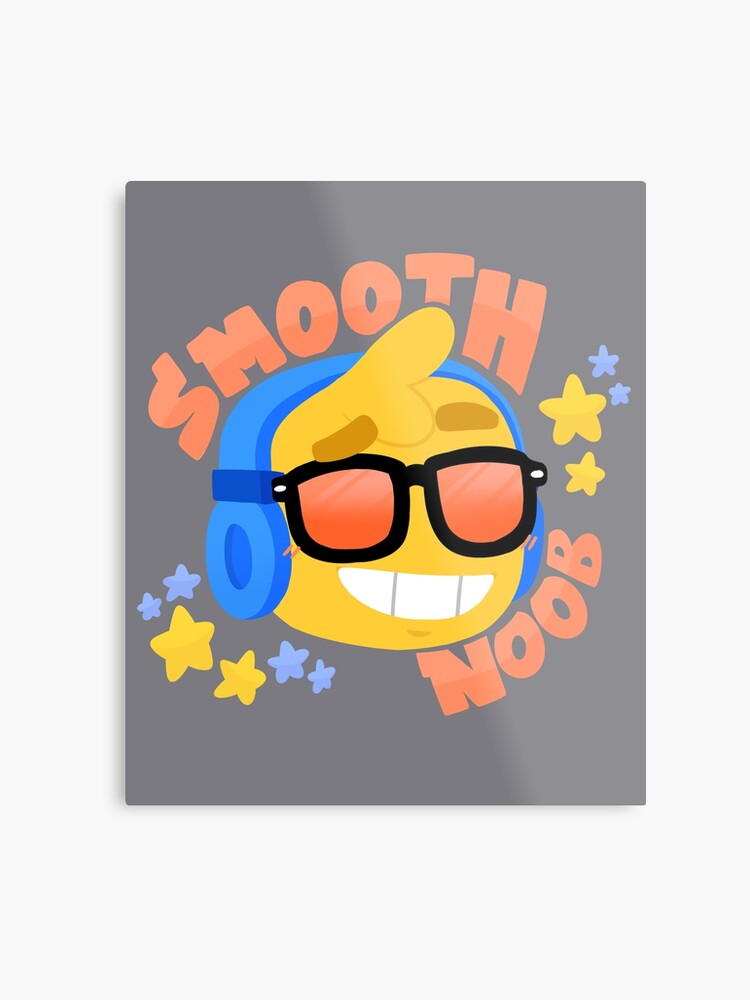 Hand Drawn Smooth Noob Roblox Inspired Character With Headphones - hand drawn smooth noob roblox inspired character with headphones metal print