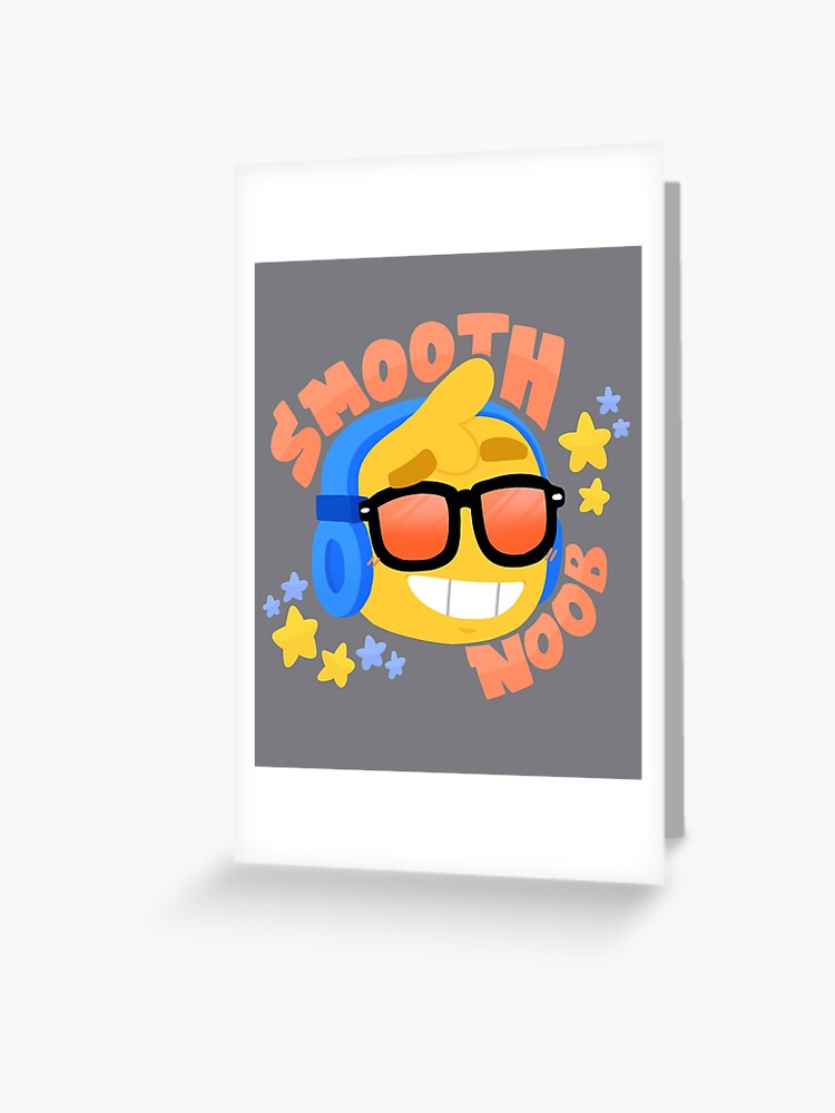 Hand Drawn Smooth Noob Roblox Inspired Character With Headphones Greeting Card - roblox bottle labels roblox thank you cards roblox labels