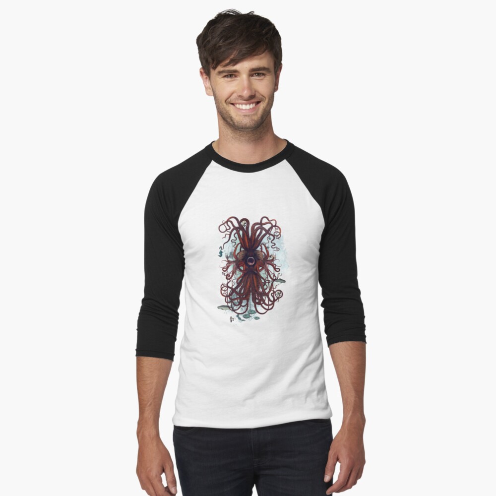 Cthulu Baseball ¾ Sleeve T-Shirt