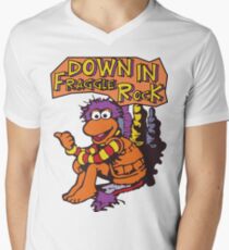 Fraggle Rock Fraggles 80s Muppets Gobo 1980s Comic Cartoon Men's V-Neck T-Shirt
