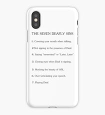 Deafly Sins - American sign language iPhone Case