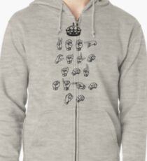 Keep calm and sign on - American sign language Zipped Hoodie