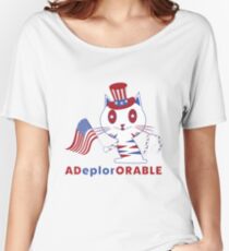 Adorable Deplorable Patriotic Kitten Women's Relaxed Fit T-Shirt