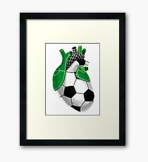 Soccer football heart Framed Print