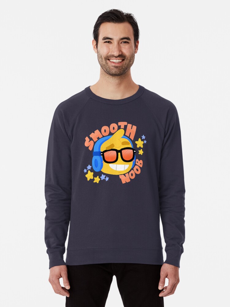 Hand Drawn Smooth Noob Roblox Inspired Character With Headphones Lightweight Sweatshirt By Smoothnoob Redbubble - roblox t shirt navy