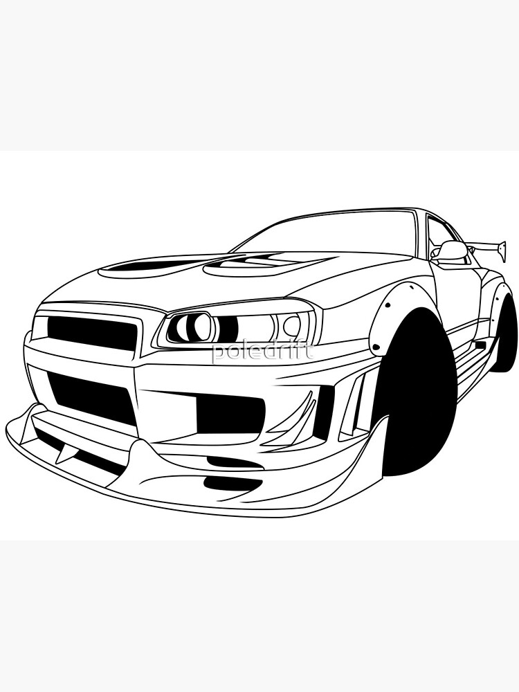 Skyline r34 рисунок