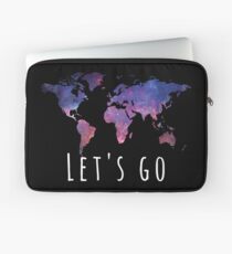 Let's Go Galaxy Theme World Map T-shirt and Apparel Laptop Sleeve