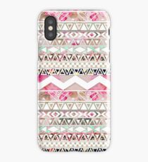 Girly Pink White Floral Abstract Aztec Pattern iPhone Case/Skin