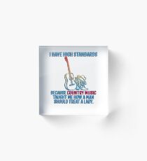 Cowgirl Country Music Horse Cowboy Fan Acrylic Block