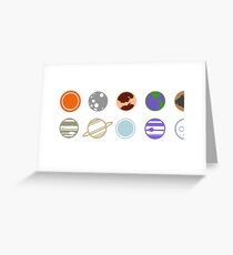 mimilist planets Greeting Card