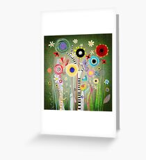 Green Mediterranean garden Landscaping and Landscape design - lime green decor botanical art Greeting Card