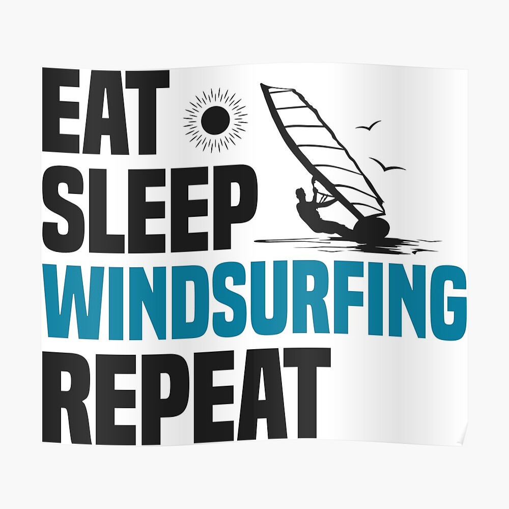 "Eat Sleep Windsurfing Repeat TShirt Cooles lustiges nerdy Comic