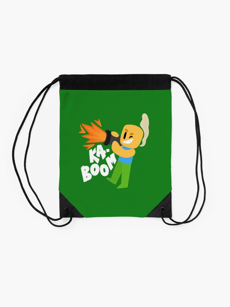 Kaboom Roblox Inspired Animated Blocky Character Noob T Shirt Drawstring Bag - 