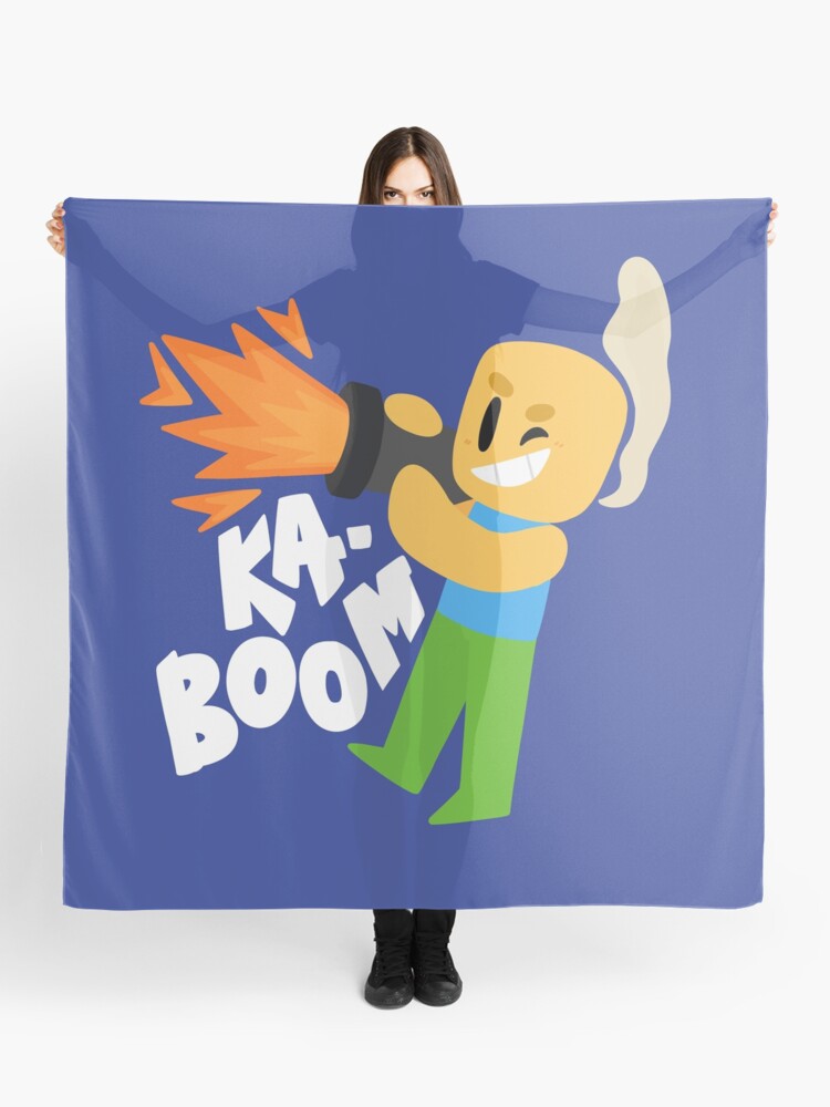 Kaboom Roblox Inspired Animated Blocky Character Noob T Shirt Scarf - light blue scarf transparent roblox