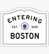 Entering Boston Sign Sticker