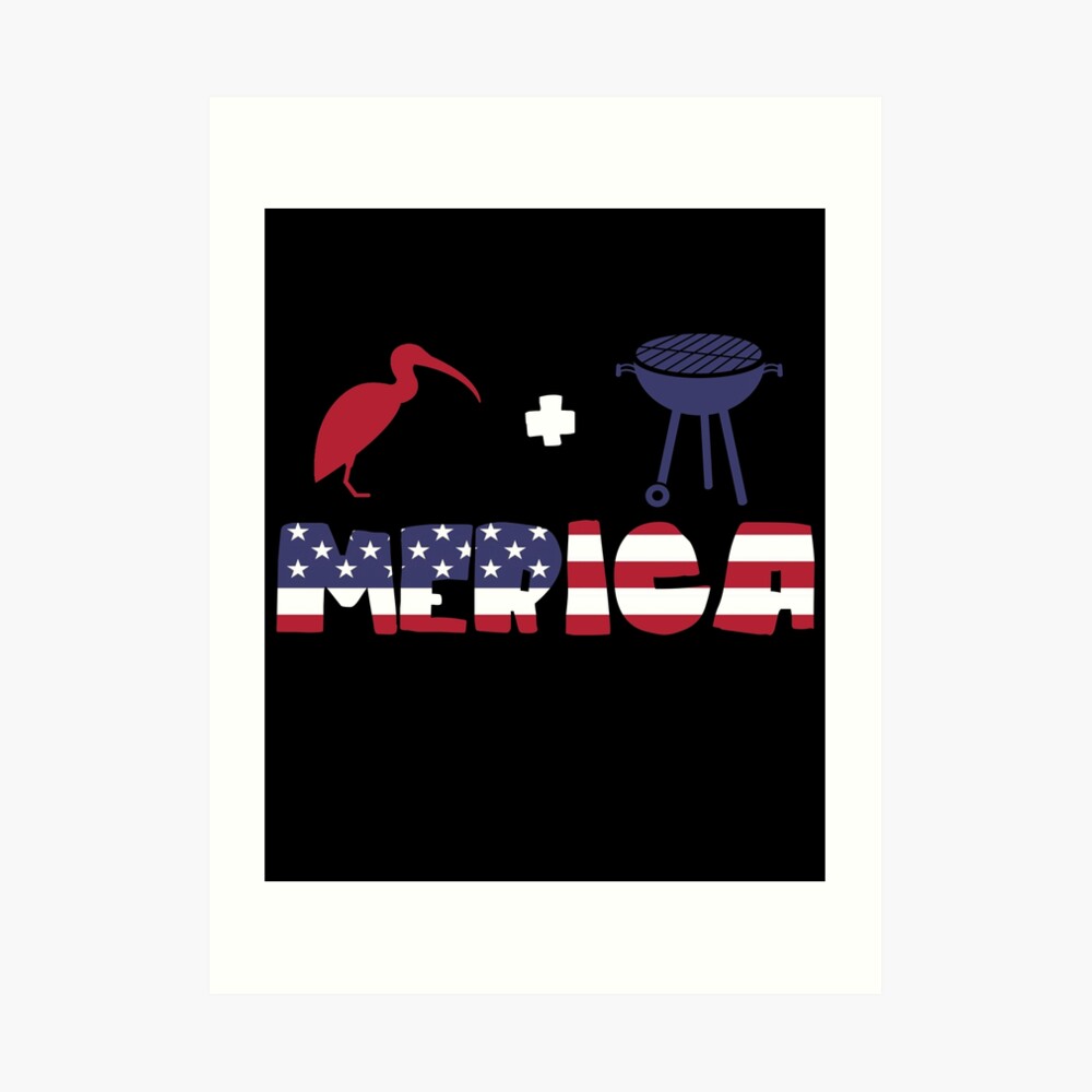 Curlew plus Barbeque Merica American Flag Lámina artística