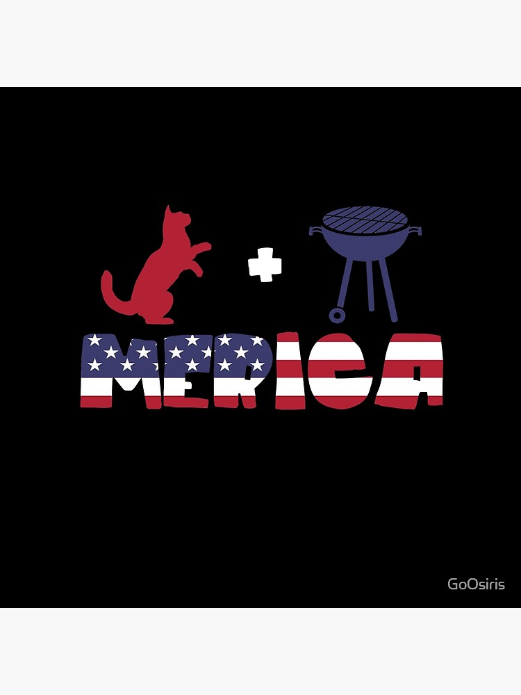 Funny Cat plus Barbeque Merica American Flag de GoOsiris